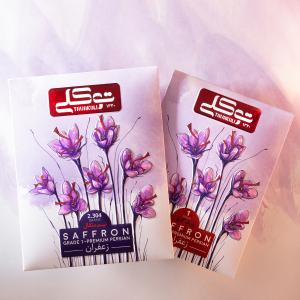 Design, implementation and photography of Tavakoli saffron envelope packaging