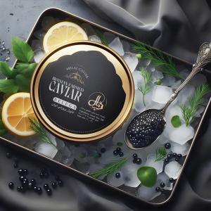 Caviar packaging label design