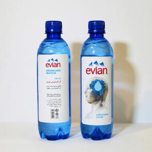 Evian mineral water label