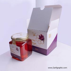 طراحی بسته بندی عسل زعفرانی دیار