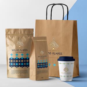 هویت برندینگ و بسته بندی قهوه ولدالهاص عربستان