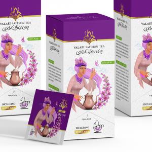 Saffron teabag packaging design