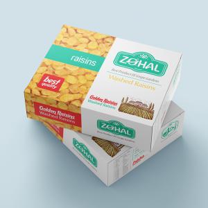 Zohal washed raisins logo and packaging design 