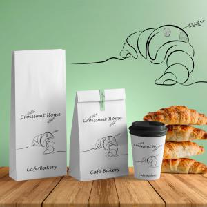 packaging design for Croissant Home cafe bakery
